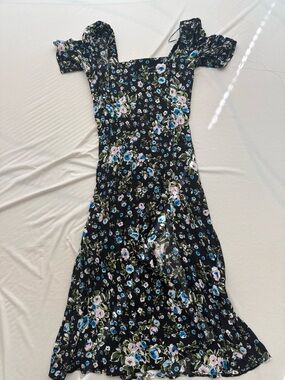 green emerald velvet dress ZARA. Embroidered effect midi dress Tm/l – Hibuy market